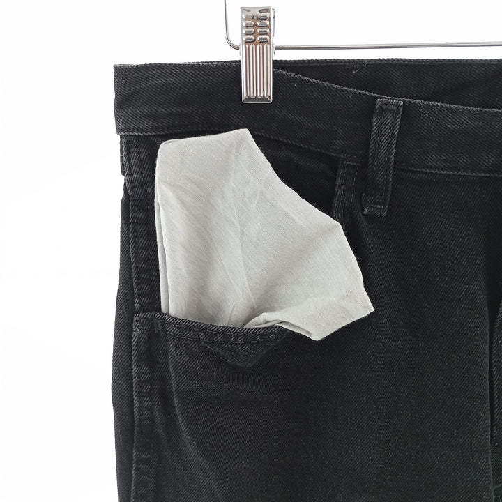 Rustler Black Denim Straight Denim Pants for Men, W34 equivalent cotton black type Vintage Second Hand