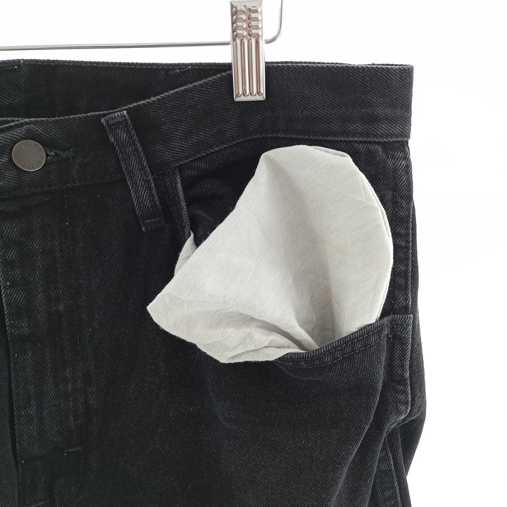 Rustler Black Denim Straight Denim Pants for Men, W34 equivalent cotton black type Vintage Second Hand