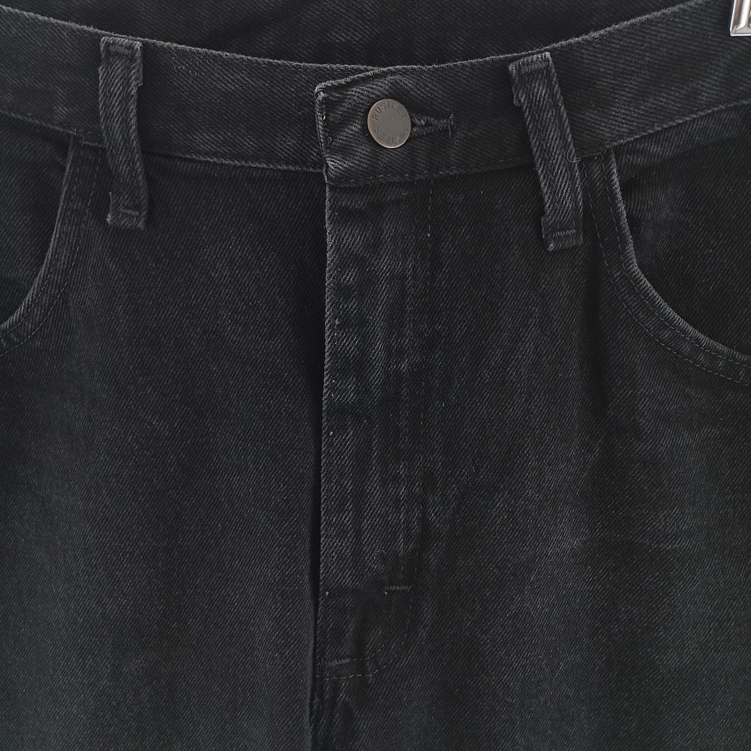 Rustler Black Denim Straight Denim Pants for Men, W34 equivalent cotton black type Vintage Second Hand