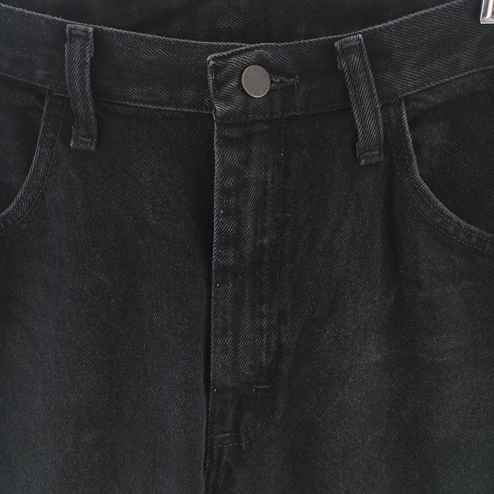 Rustler Black Denim Straight Denim Pants for Men, W34 equivalent cotton black type Vintage Second Hand