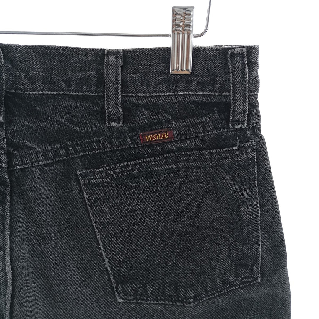 Rustler Black Denim Straight Denim Pants for Men, W31 equivalent unclear black type Vintage Second Hand