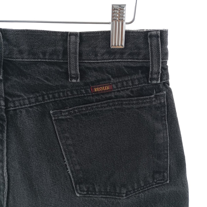 Rustler Black Denim Straight Denim Pants for Men, W31 equivalent unclear black type Vintage Second Hand