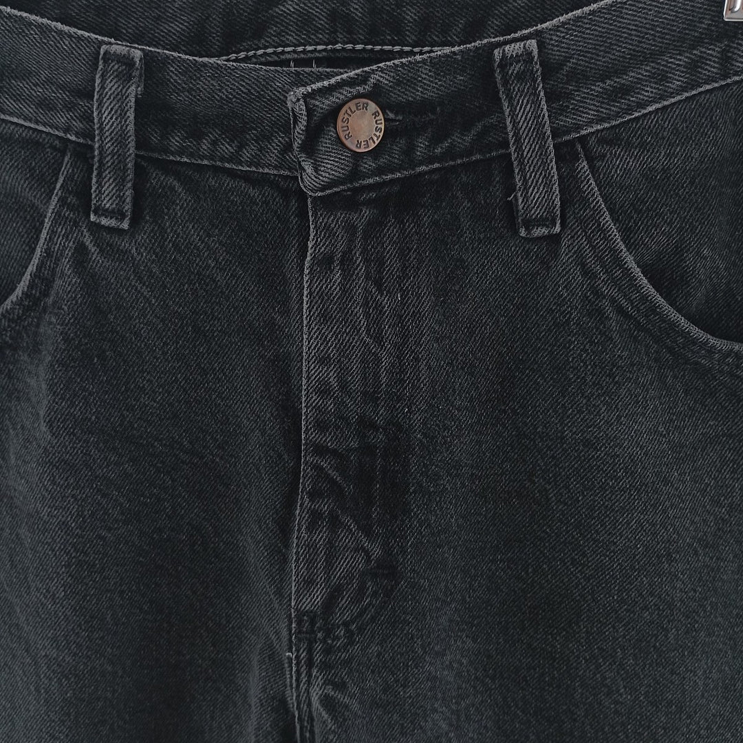 Rustler Black Denim Straight Denim Pants for Men, W31 equivalent unclear black type Vintage Second Hand