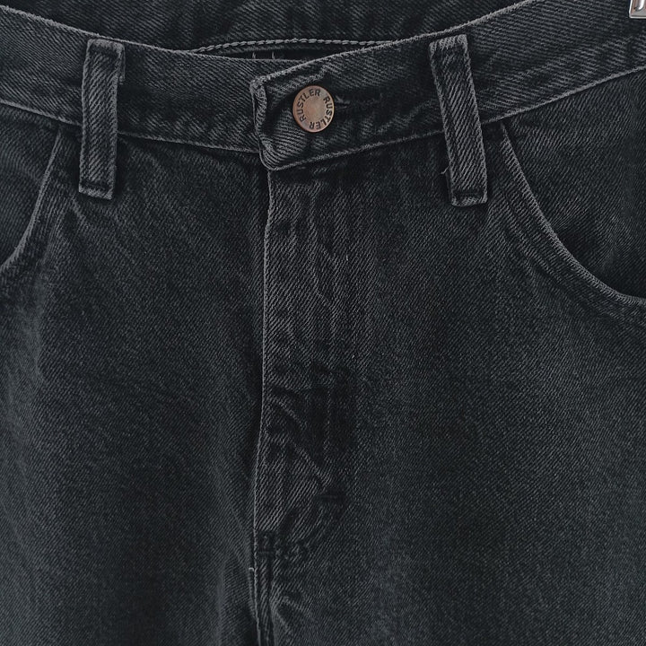 Rustler Black Denim Straight Denim Pants for Men, W31 equivalent unclear black type Vintage Second Hand