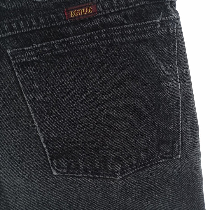 Rustler Black Denim Straight Denim Pants for Men, W31 equivalent unclear black type Vintage Second Hand
