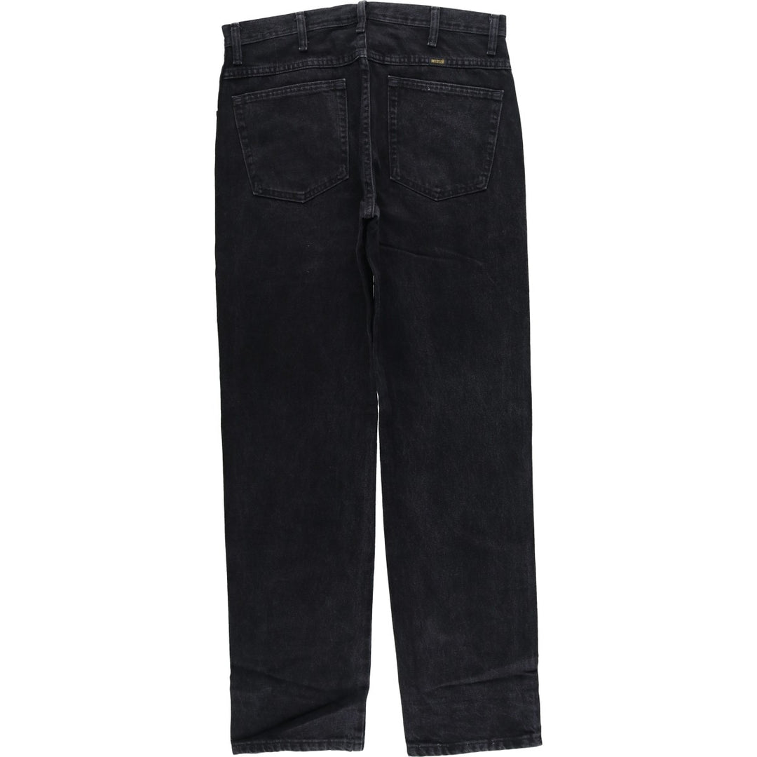 Rustler Black Denim Straight Denim Pants for Men, W34 equivalent cotton black type Vintage Second Hand