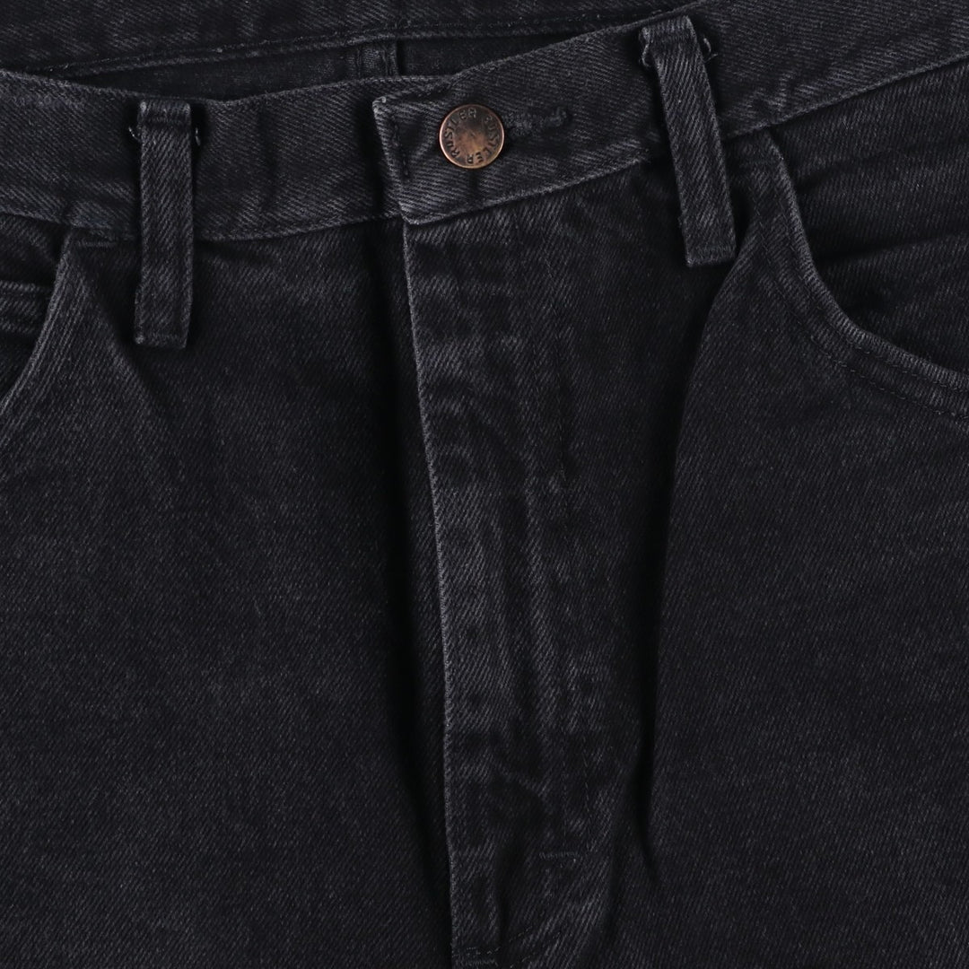 Rustler Black Denim Straight Denim Pants for Men, W34 equivalent cotton black type Vintage Second Hand