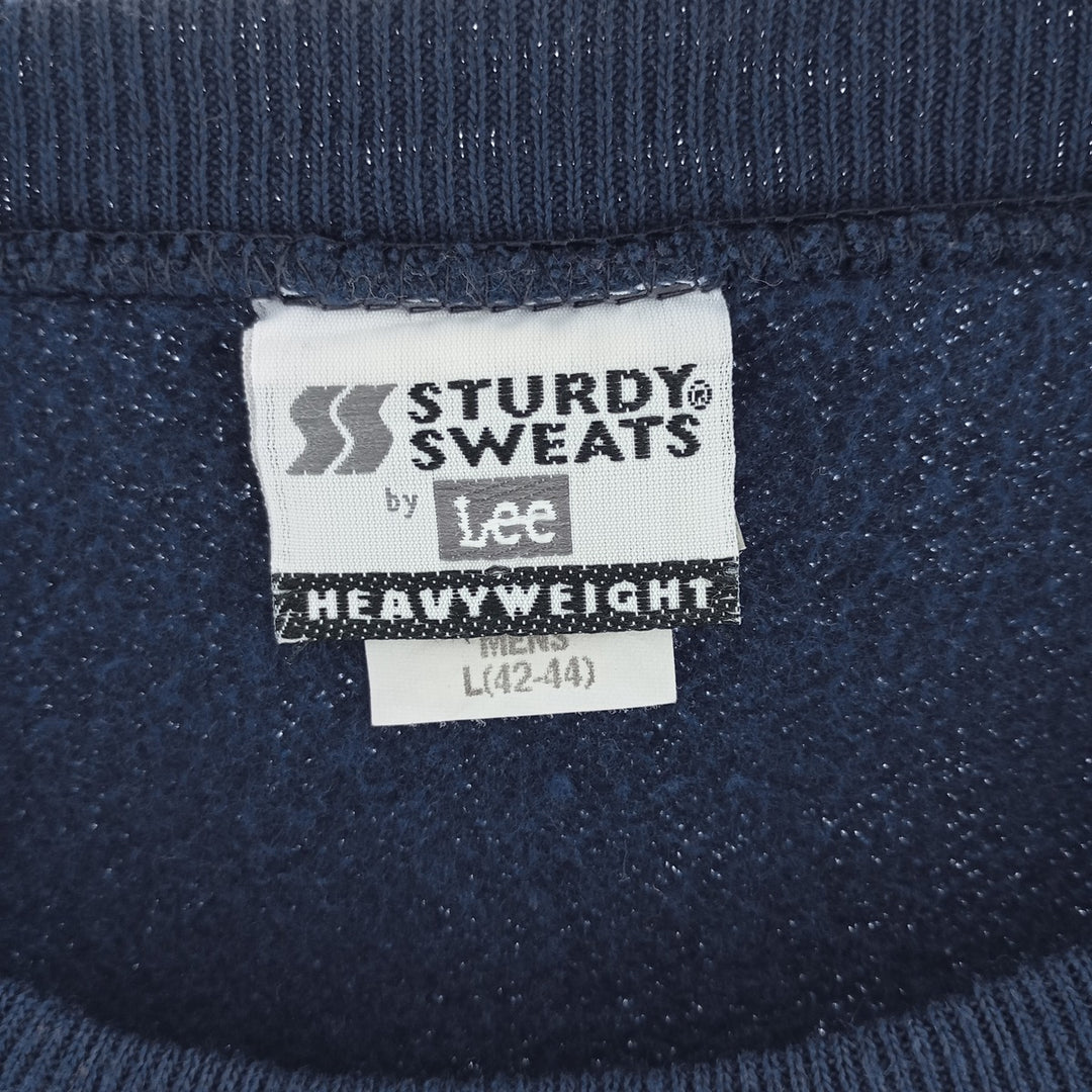 90'S Lee STURDY SWEATS Plain Blank Sweatshirt Trainer Made in USA Men's L Vintage cotton blue type Vintage Second Hand