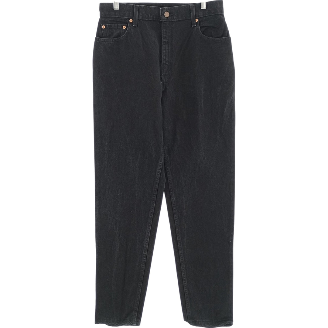 90'S Levi's 551 Relaxed Fit Tapered Leg Black Denim Tapered Denim Pants Made in USA Women's XL (w31) cotton black type Vintage Second Hand