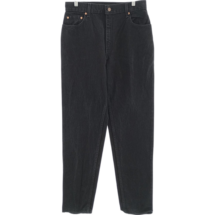 90'S Levi's 551 Relaxed Fit Tapered Leg Black Denim Tapered Denim Pants Made in USA Women's XL (w31) cotton black type Vintage Second Hand
