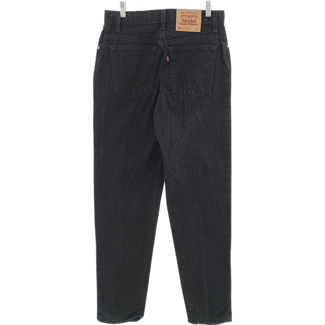 90'S Levi's 551 Relaxed Fit Tapered Leg Black Denim Tapered Denim Pants Made in USA Women's XL (w31) cotton black type Vintage Second Hand