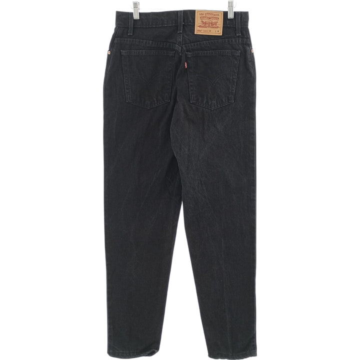 90'S Levi's 551 Relaxed Fit Tapered Leg Black Denim Tapered Denim Pants Made in USA Women's XL (w31) cotton black type Vintage Second Hand