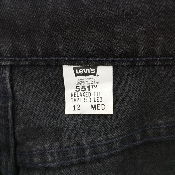 90'S Levi's 551 Relaxed Fit Tapered Leg Black Denim Tapered Denim Pants Made in USA Women's XL (w31) cotton black type Vintage Second Hand