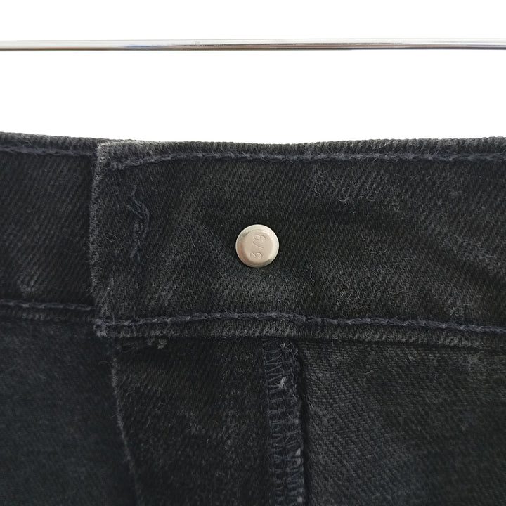 90'S Levi's 551 Relaxed Fit Tapered Leg Black Denim Tapered Denim Pants Made in USA Women's XL (w31) cotton black type Vintage Second Hand