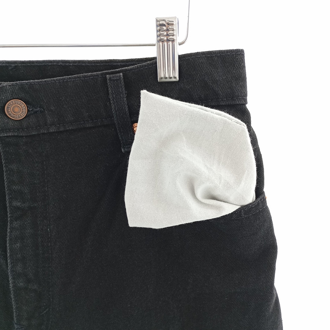 90'S Levi's 551 Relaxed Fit Tapered Leg Black Denim Tapered Denim Pants Made in USA Women's XL (w31) cotton black type Vintage Second Hand