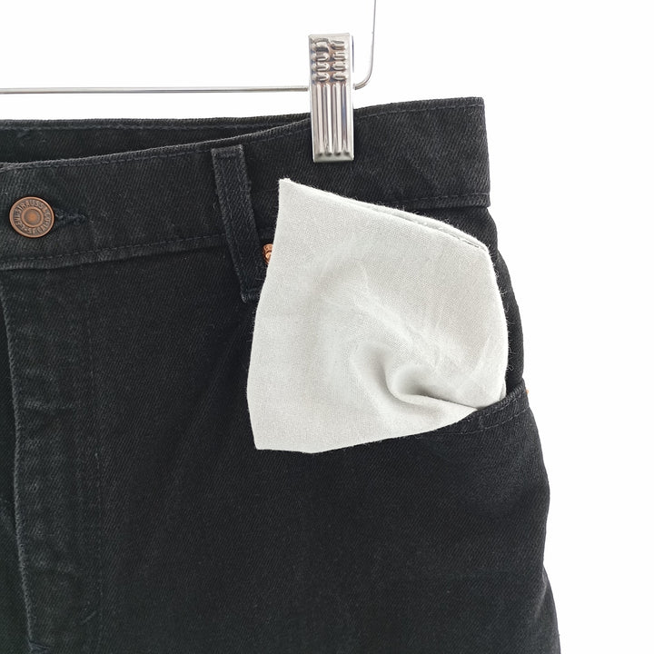90'S Levi's 551 Relaxed Fit Tapered Leg Black Denim Tapered Denim Pants Made in USA Women's XL (w31) cotton black type Vintage Second Hand