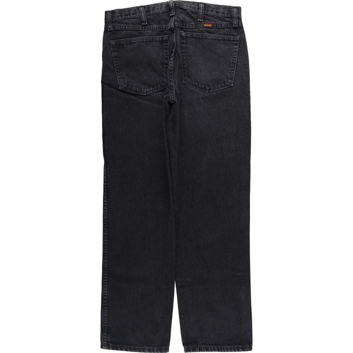 Rustler Black Denim Straight Denim Pants for Men, W32 equivalent cotton black type Vintage Second Hand
