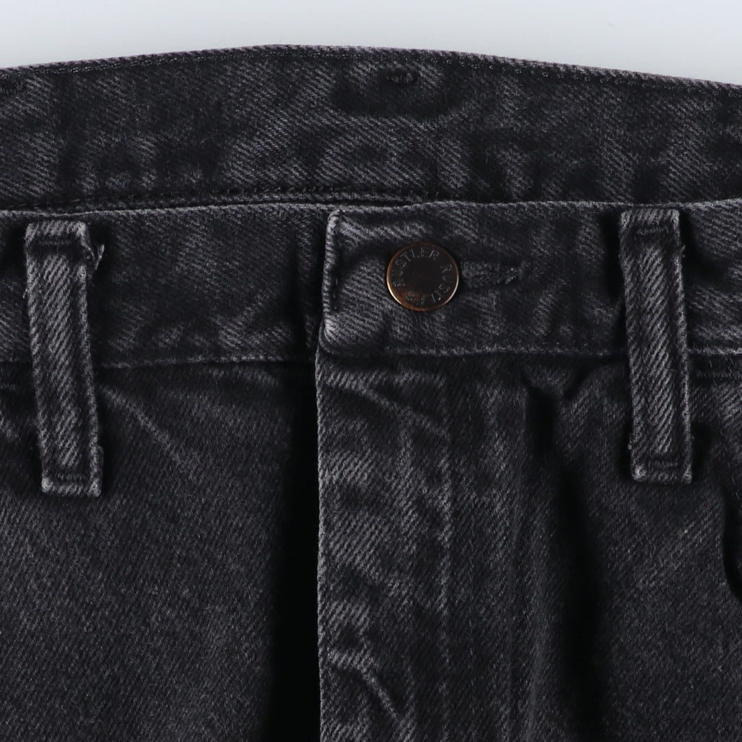 Rustler Black Denim Straight Denim Pants for Men, W32 equivalent cotton black type Vintage Second Hand