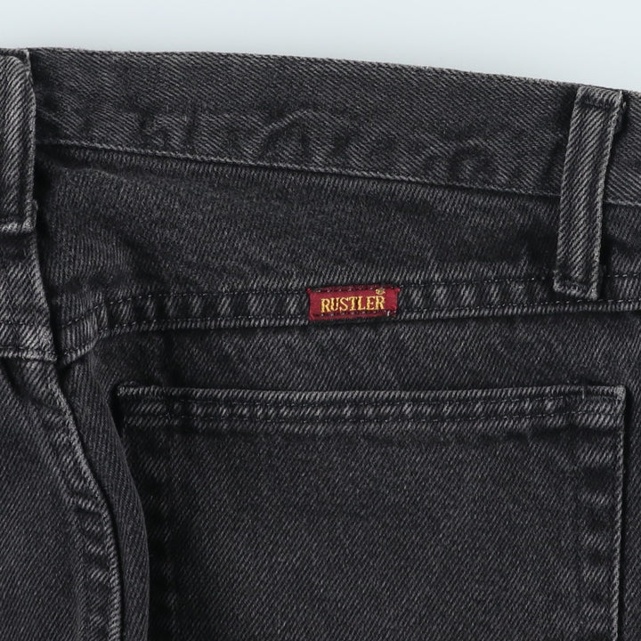 Rustler Black Denim Straight Denim Pants for Men, W30 equivalent cotton black type Vintage Second Hand