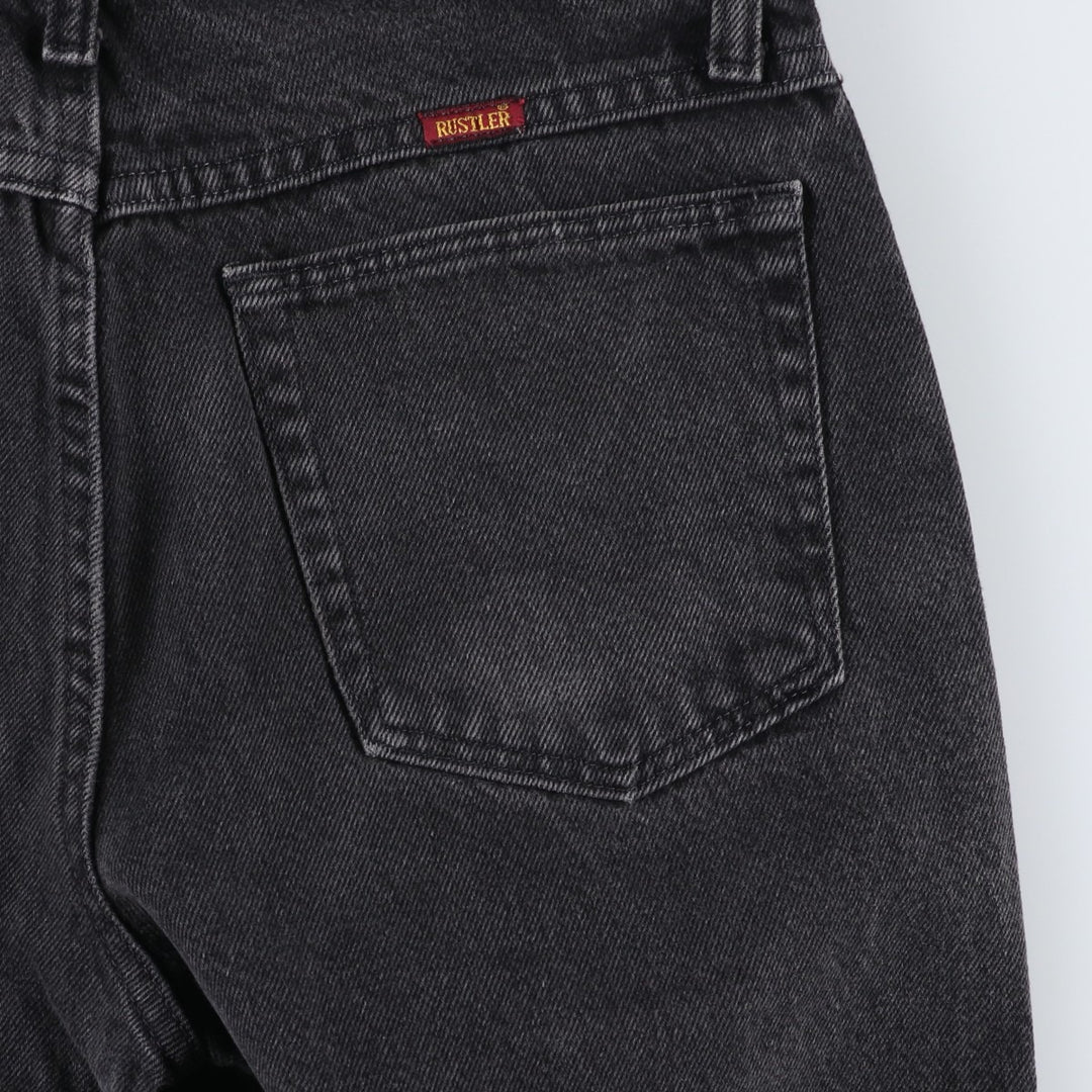 Rustler Black Denim Straight Denim Pants for Men, W30 equivalent cotton black type Vintage Second Hand