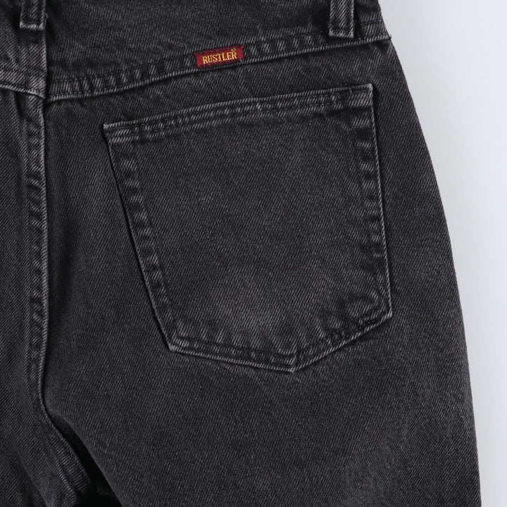 Rustler Black Denim Straight Denim Pants for Men, W30 equivalent cotton black type Vintage Second Hand