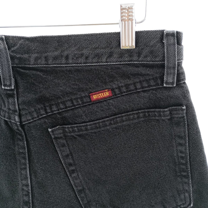 Rustler Black Denim Straight Denim Pants for Men, W31 equivalent cotton black type Vintage Second Hand