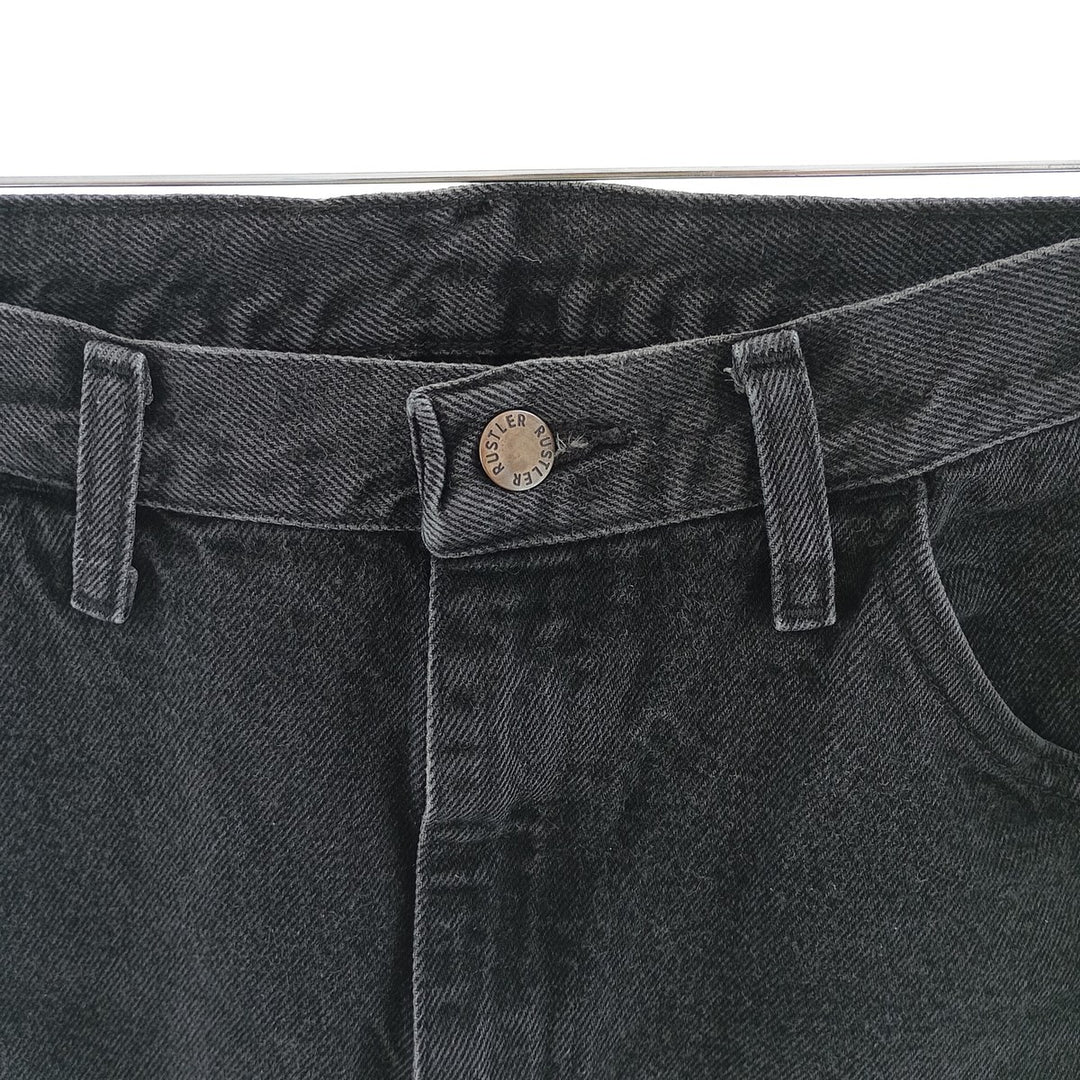 Rustler Black Denim Straight Denim Pants for Men, W31 equivalent cotton black type Vintage Second Hand