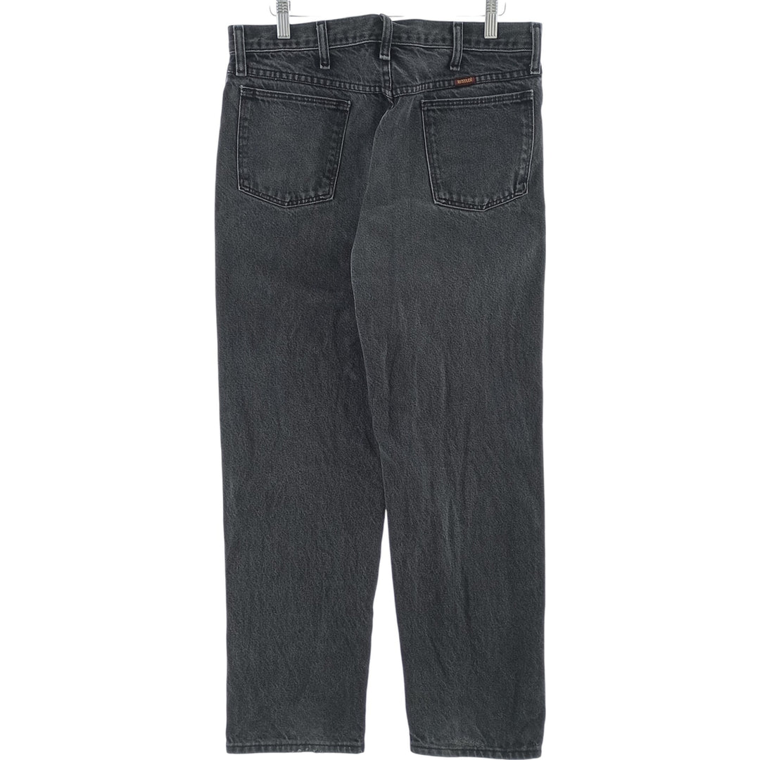 Rustler Black Denim Straight Denim Pants for Men, W33 equivalent cotton black type Vintage Second Hand