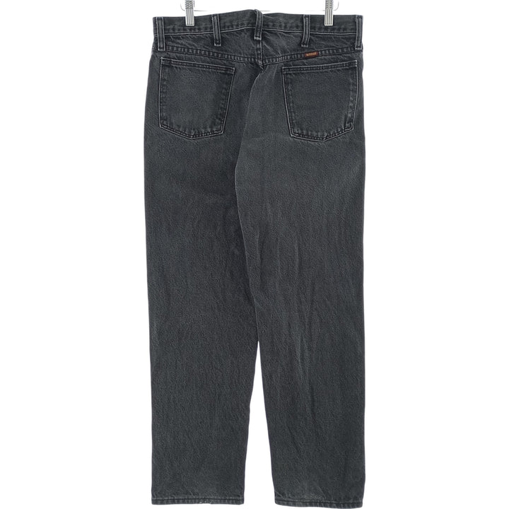 Rustler Black Denim Straight Denim Pants for Men, W33 equivalent cotton black type Vintage Second Hand