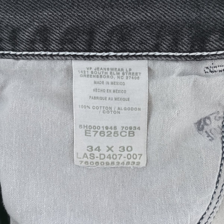 Rustler Black Denim Straight Denim Pants for Men, W33 equivalent cotton black type Vintage Second Hand
