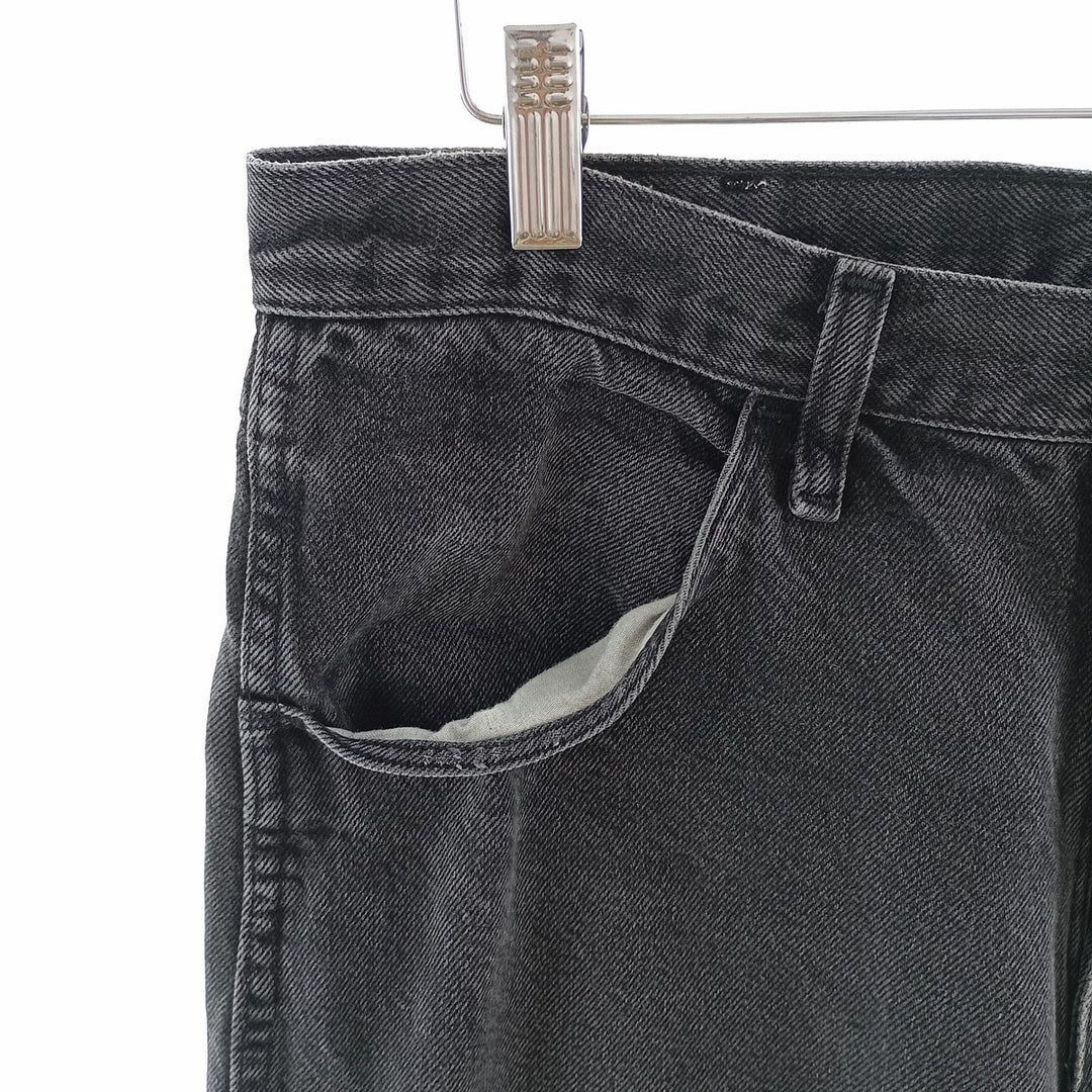 Rustler Black Denim Straight Denim Pants for Men, W33 equivalent cotton black type Vintage Second Hand