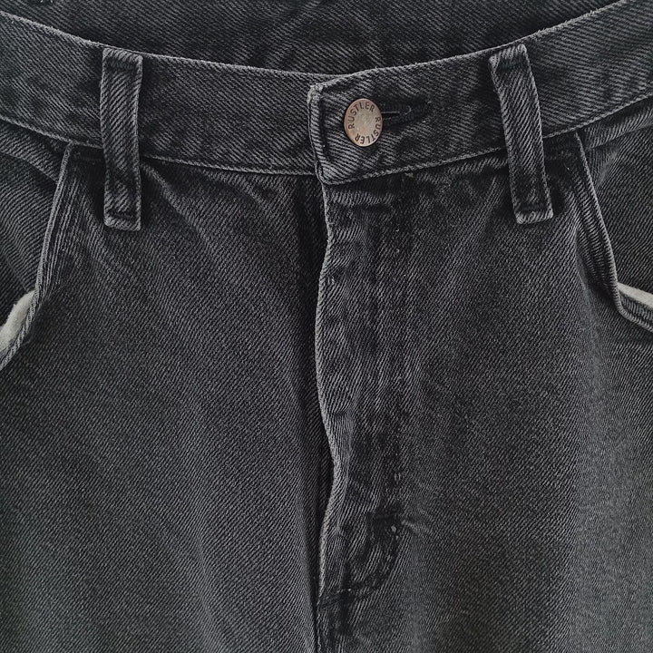 Rustler Black Denim Straight Denim Pants for Men, W33 equivalent cotton black type Vintage Second Hand