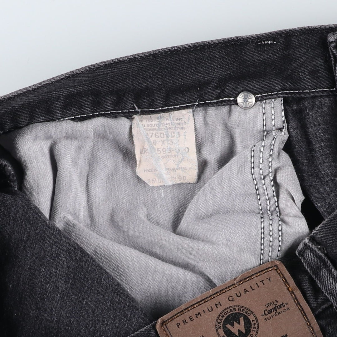 Wrangler Men's Black Denim Tapered Denim Pants, Size W34 unclear black type Vintage Second Hand