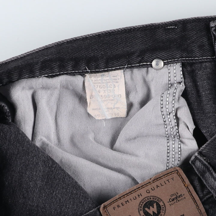 Wrangler Men's Black Denim Tapered Denim Pants, Size W34 unclear black type Vintage Second Hand