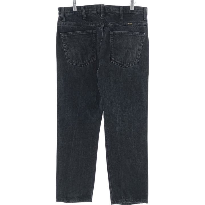 Rustler Black Denim Straight Denim Pants for Men, W34 equivalent cotton black type Vintage Second Hand