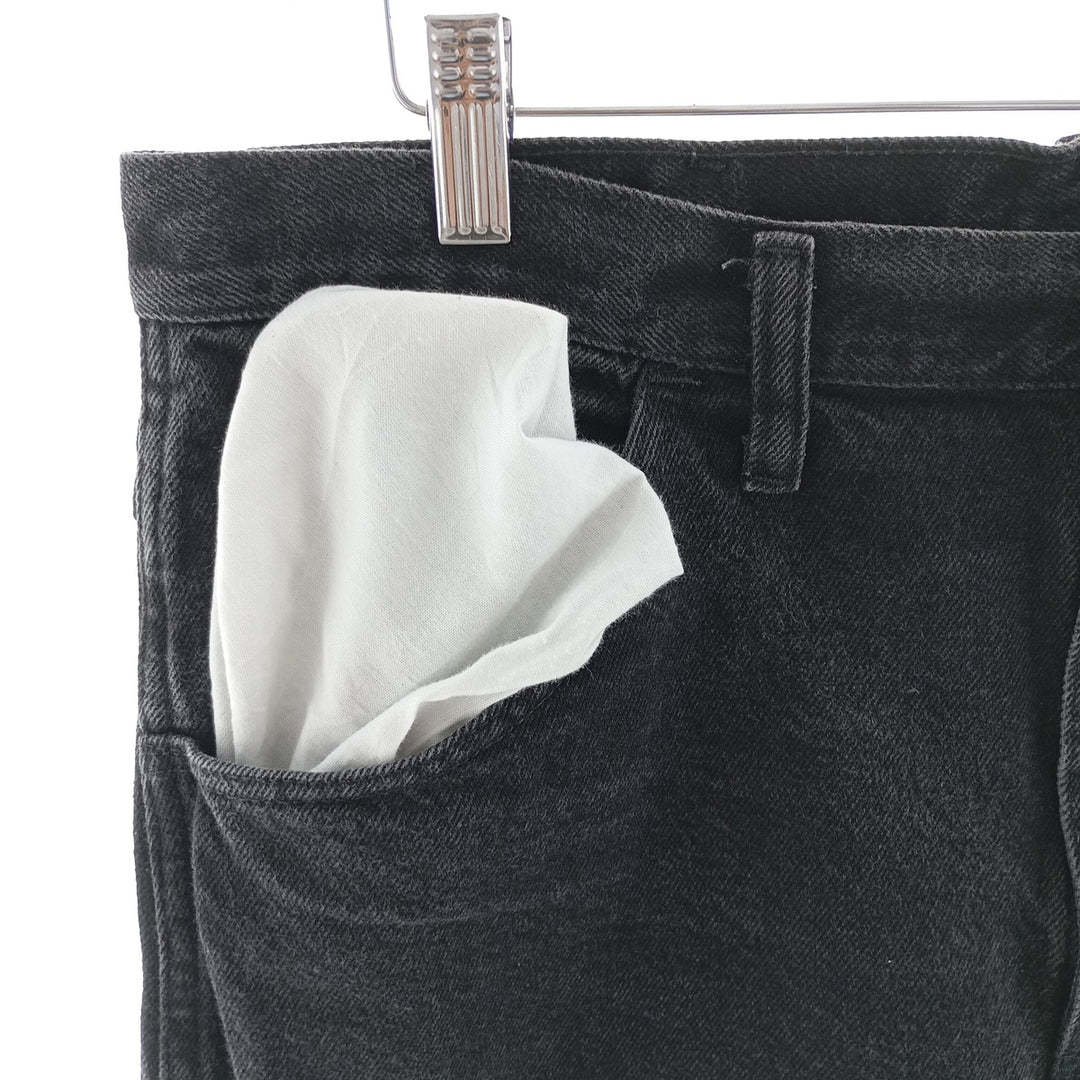 Rustler Black Denim Straight Denim Pants for Men, W34 equivalent cotton black type Vintage Second Hand