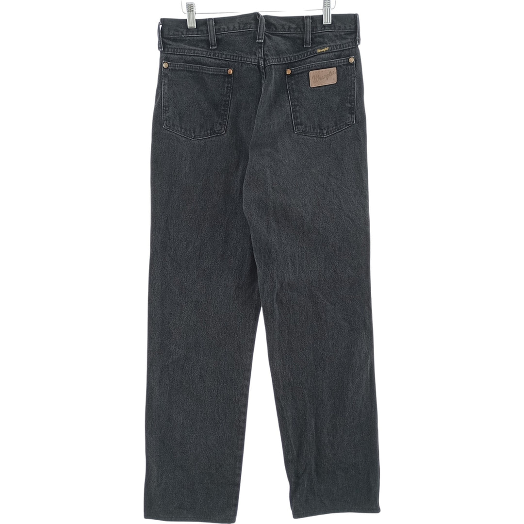 Vintage 80s-90'S Wrangler black denim straight-leg jeans, made in the USA, men's size W33. cotton black type Vintage Second Hand