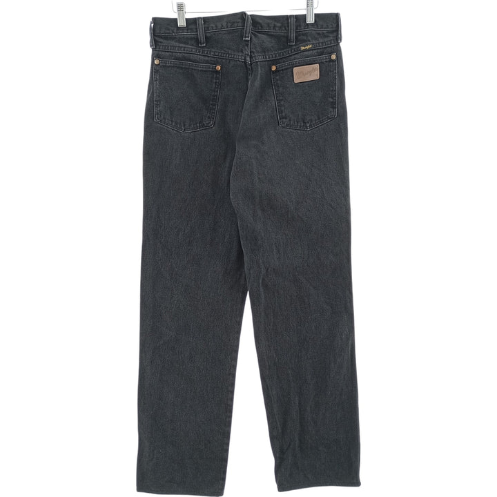 Vintage 80s-90'S Wrangler black denim straight-leg jeans, made in the USA, men's size W33. cotton black type Vintage Second Hand