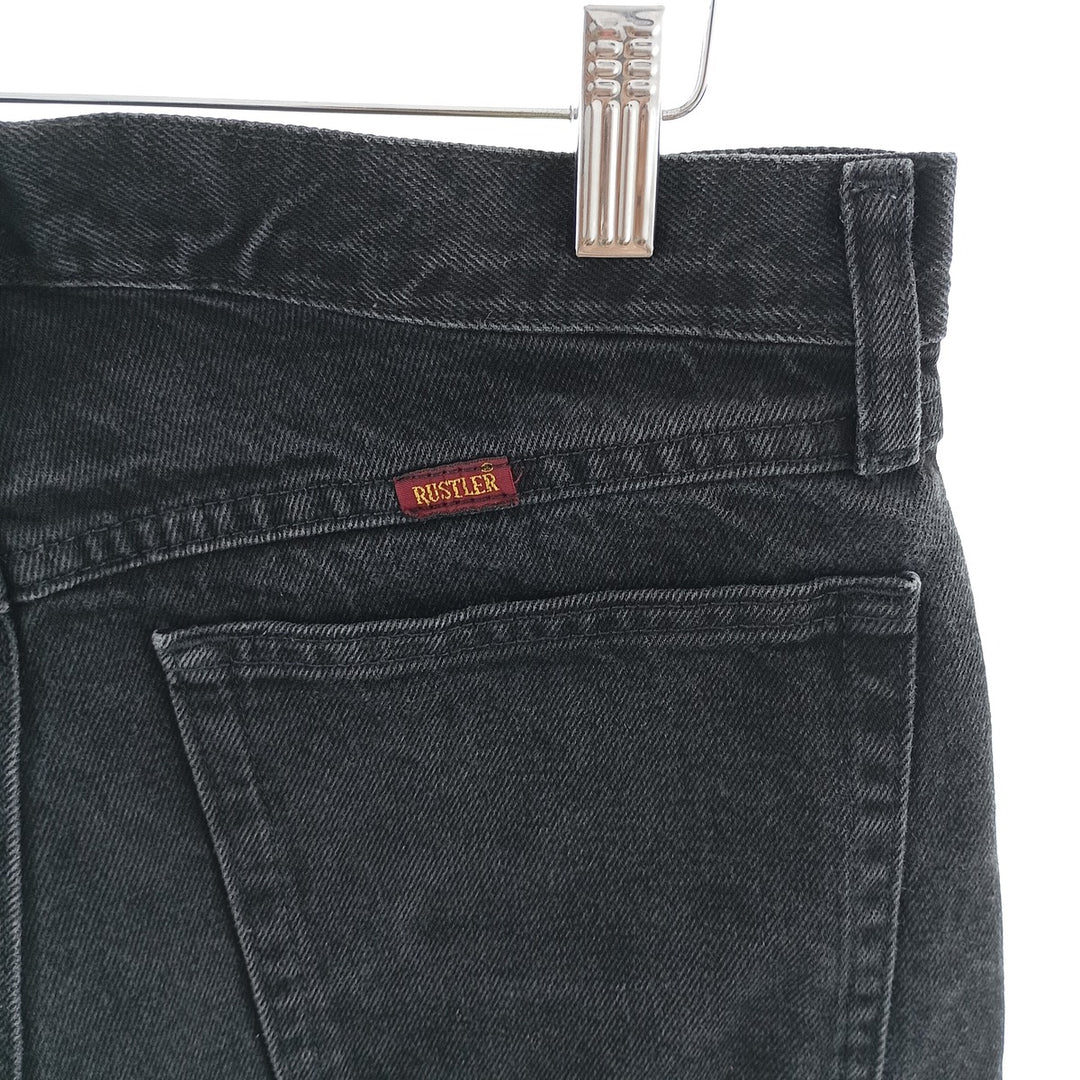RUSTLER Black Denim Tapered Denim Pants, Men's Size W32 cotton black type Vintage Second Hand