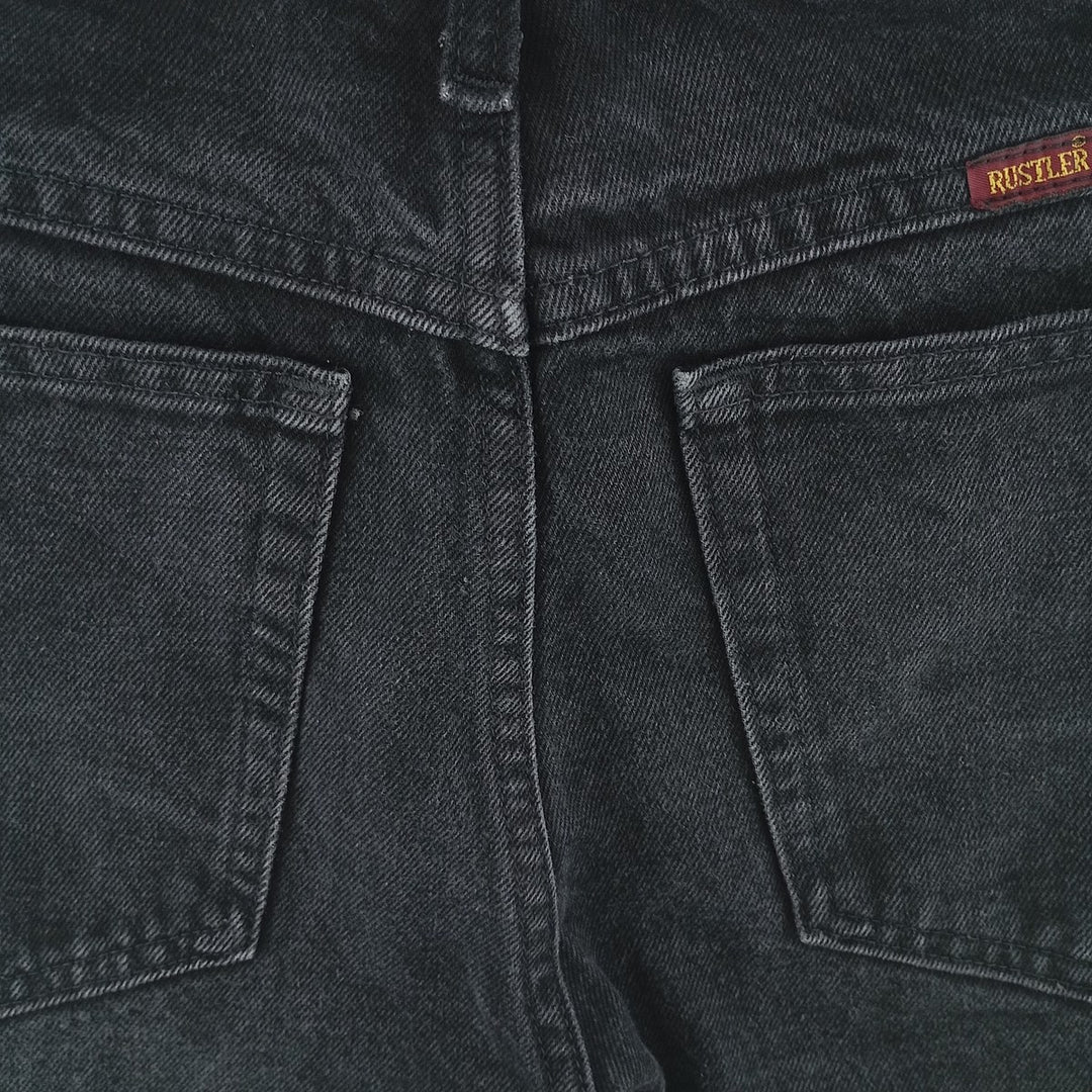 RUSTLER Black Denim Tapered Denim Pants, Men's Size W32 cotton black type Vintage Second Hand