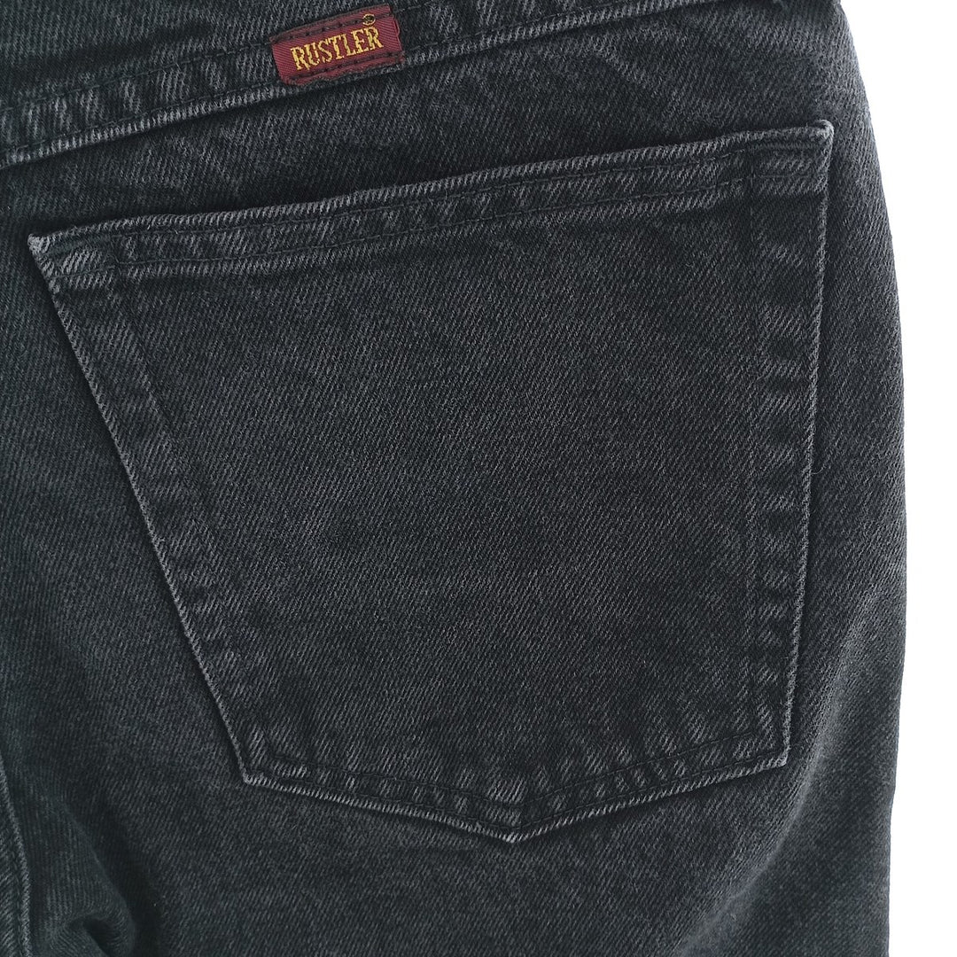 RUSTLER Black Denim Tapered Denim Pants, Men's Size W32 cotton black type Vintage Second Hand