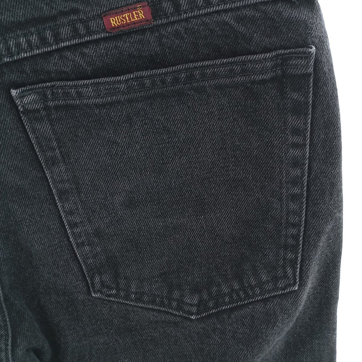 RUSTLER Black Denim Tapered Denim Pants, Men's Size W32 cotton black type Vintage Second Hand
