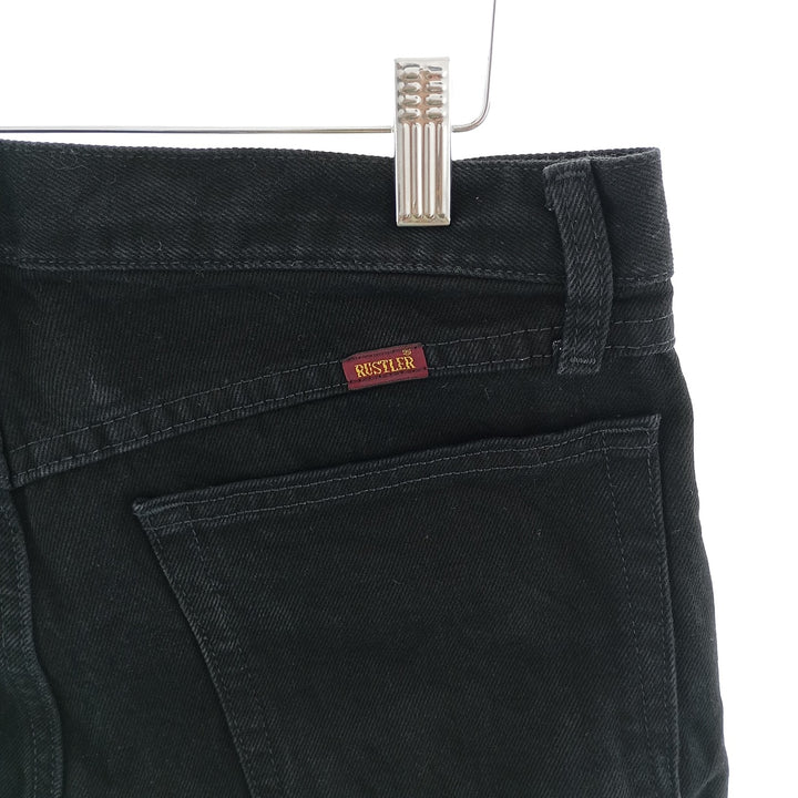 RUSTLER Black Denim Tapered Denim Pants, Men's Size W33 cotton black type Vintage Second Hand