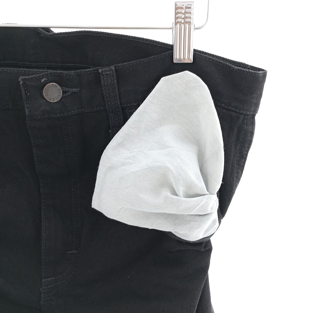 RUSTLER Black Denim Tapered Denim Pants, Men's Size W33 cotton black type Vintage Second Hand