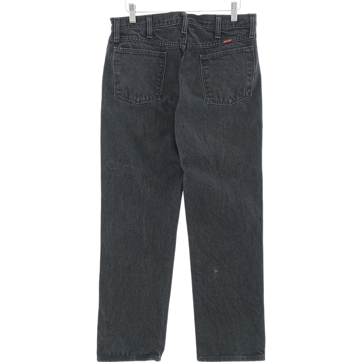 RUSTLER Black Denim Tapered Denim Pants, Men's Size W32 cotton black type Vintage Second Hand