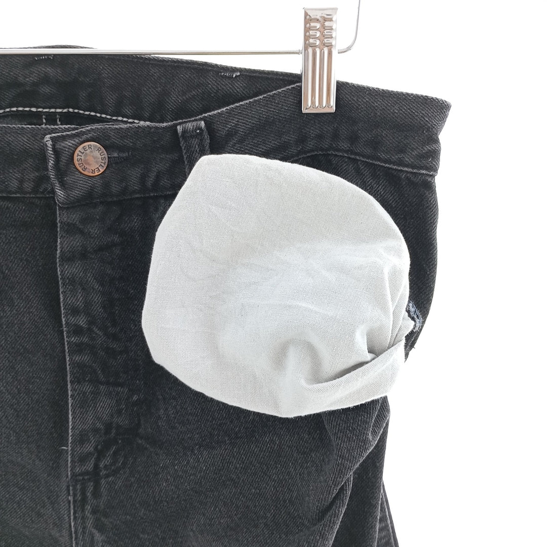 RUSTLER Black Denim Tapered Denim Pants, Men's Size W32 cotton black type Vintage Second Hand