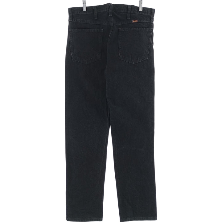 Rustler Black Denim Straight Denim Pants for Men, W34 equivalent cotton black type Vintage Second Hand