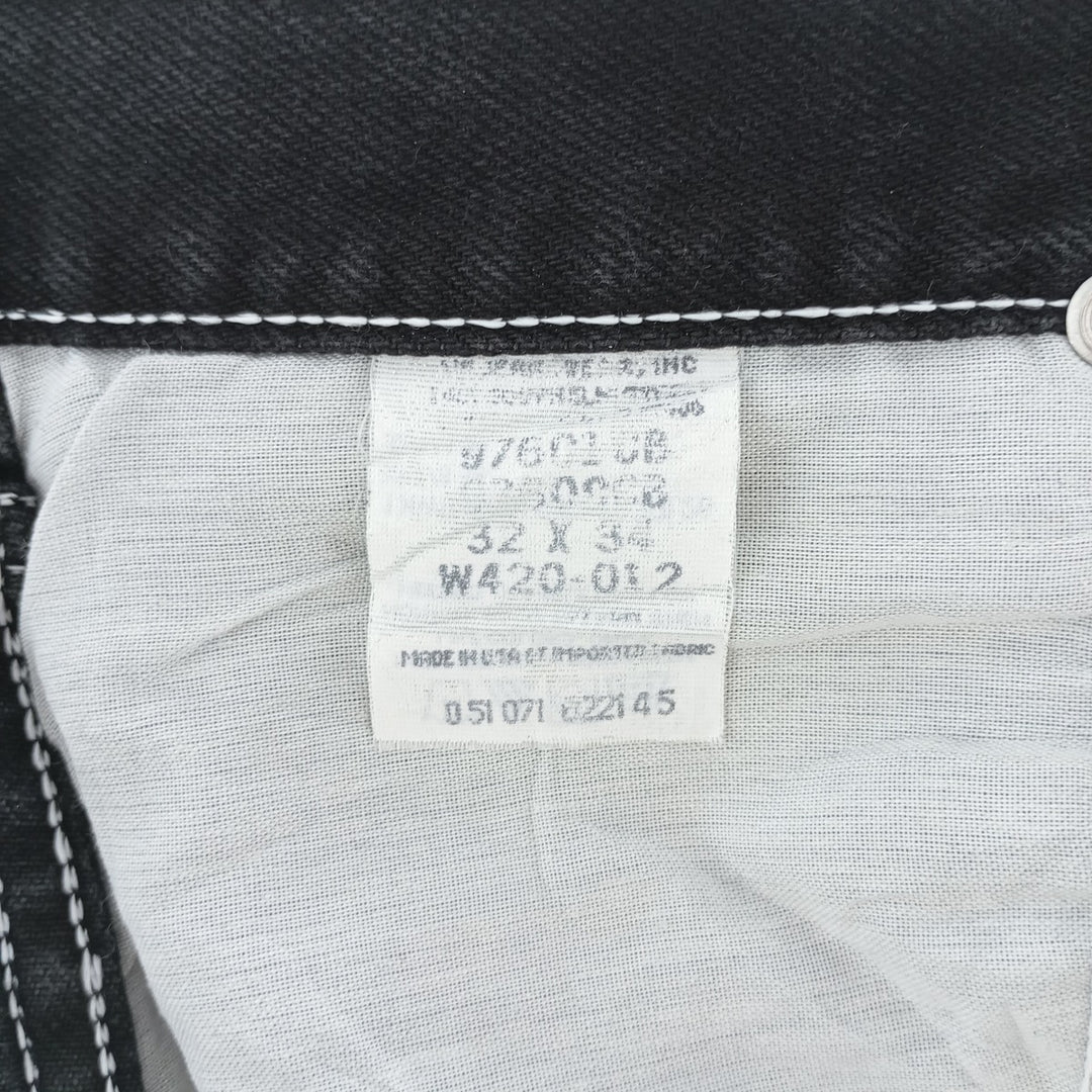 Wrangler Black Denim Straight Denim Pants Made in USA Men's W31 equivalent unclear black type Vintage Second Hand