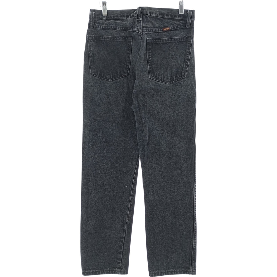Rustler Black Denim Straight Denim Pants for Men, W30 equivalent cotton black type Vintage Second Hand