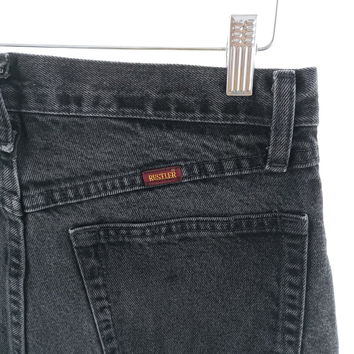 Rustler Black Denim Straight Denim Pants for Men, W30 equivalent cotton black type Vintage Second Hand